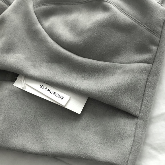 Glamorous Grey Suede Bustier Top - Picture 6 of 6